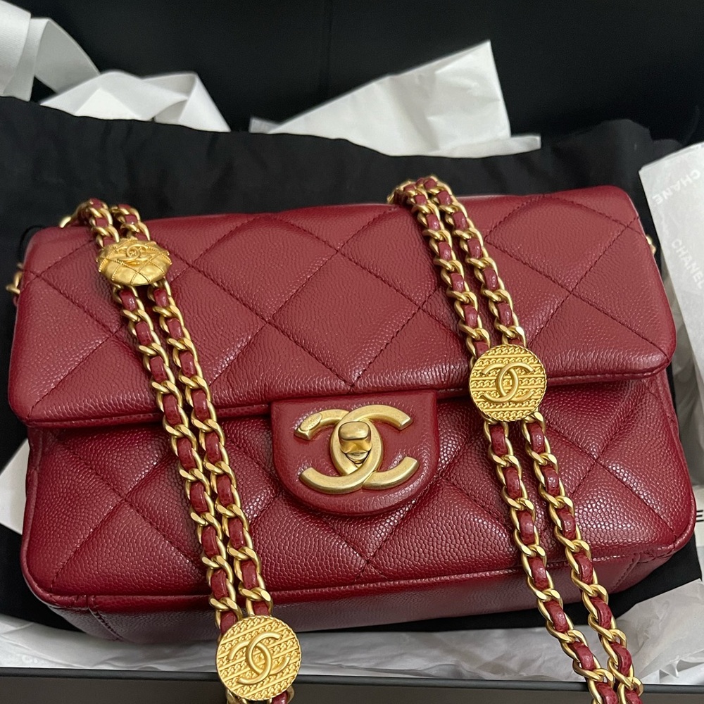 Chanel flap bag - Burgundy color - small